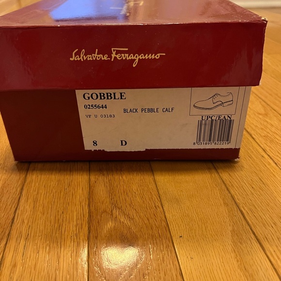 Salvatore Ferragamo Gobble Black 
Pebble Calf Dress Shoes - Picture 5 of 10